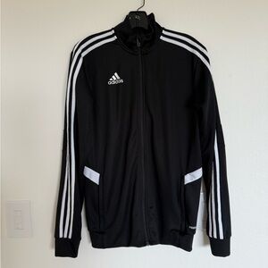 Adidas Black and White Lightweight Track Jacket with Iconic Stripes